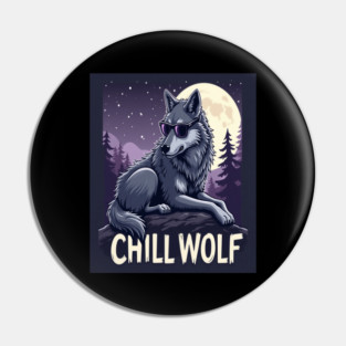 Chill Wolf in Sunglasses Pin