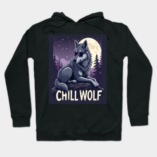 Chill Wolf in Sunglasses Hoodie