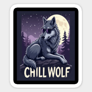 Chill Wolf in Sunglasses Magnet