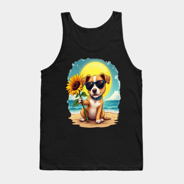 A Cute Puppy in Sunglasses Tank Top by BirdsnStuff