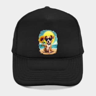 A Cute Puppy in Sunglasses Hat