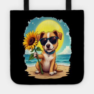 A Cute Puppy in Sunglasses Tote
