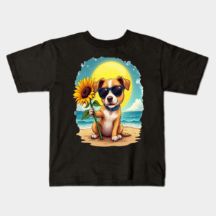 A Cute Puppy in Sunglasses Kids T-Shirt