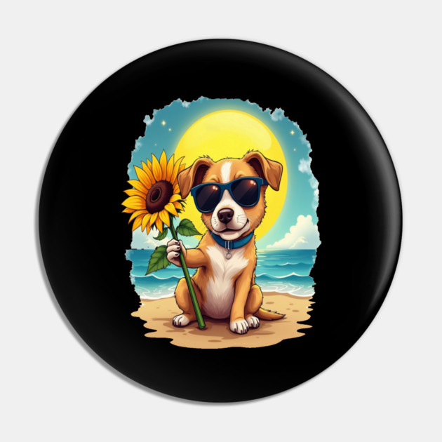 A Cute Puppy in Sunglasses Pin by BirdsnStuff