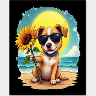 A Cute Puppy in Sunglasses Posters and Art