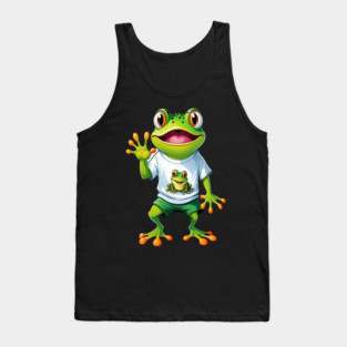 Green Happy Frog Tank Top
