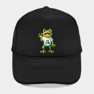 Green Happy Frog Hat