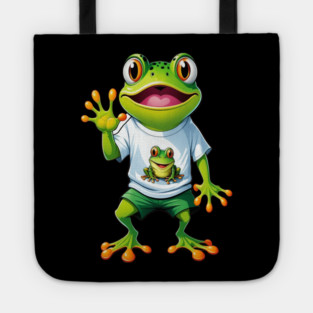 Green Happy Frog Tote