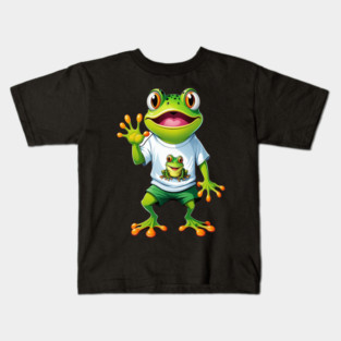 Green Happy Frog Kids T-Shirt