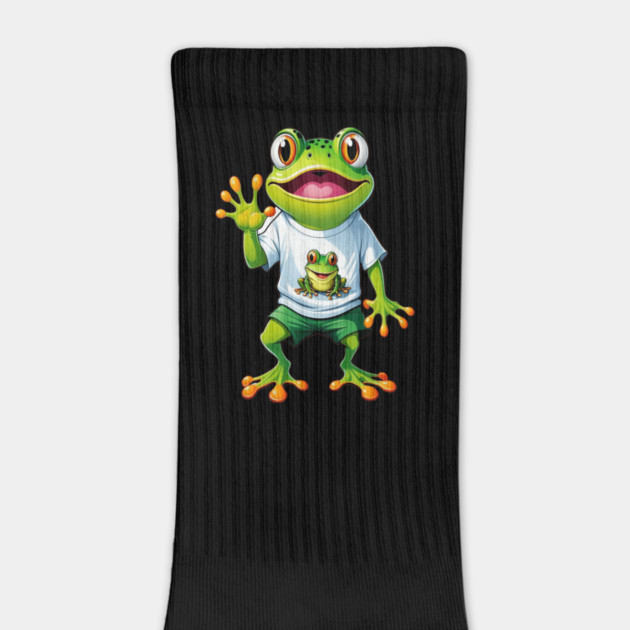 Green Happy Frog by BirdsnStuff