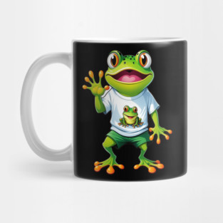 Green Happy Frog Mug