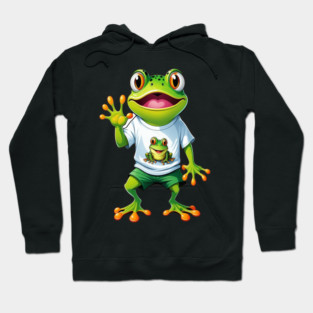 Green Happy Frog Hoodie