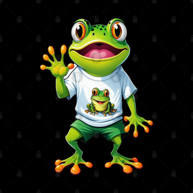 Green Happy Frog by BirdsnStuff