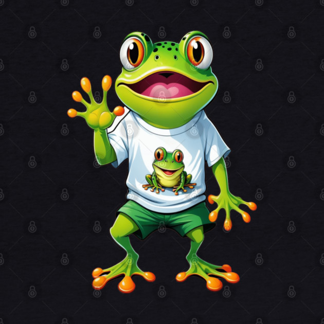 Green Happy Frog by BirdsnStuff