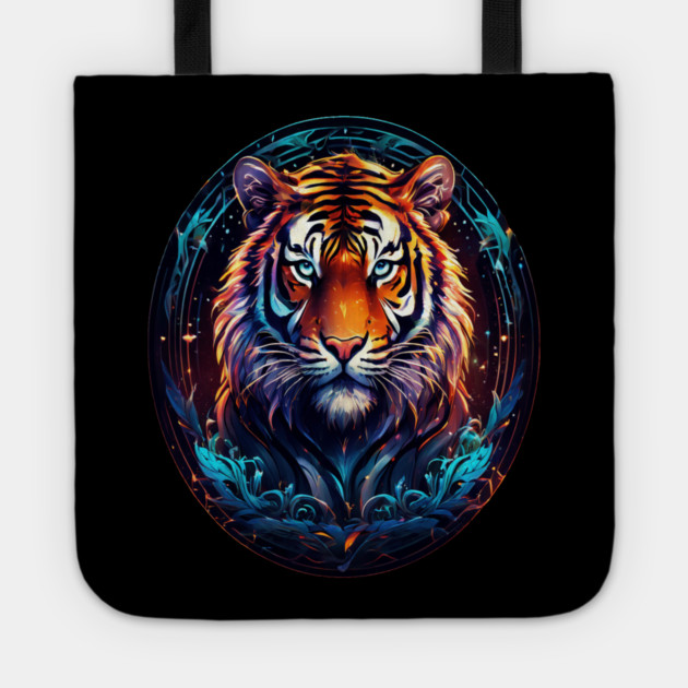A Majestic Tiger in Logo Style Tote by BirdsnStuff