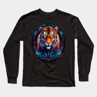 A Majestic Tiger in Logo Style Long Sleeve T-Shirt