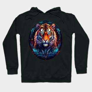 A Majestic Tiger in Logo Style Hoodie