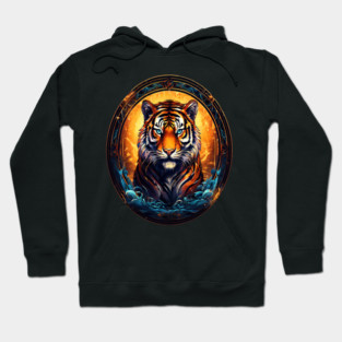 A Majestic Tiger in Logo Style Hoodie