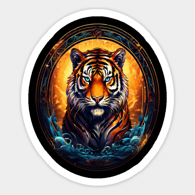 A Majestic Tiger in Logo Style Magnet by BirdsnStuff
