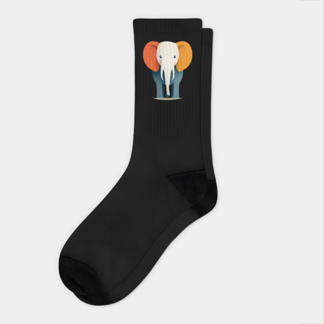 Minimilist Elephant in Shapes Socks by BirdsnStuff