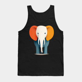 Minimilist Elephant in Shapes Tank Top