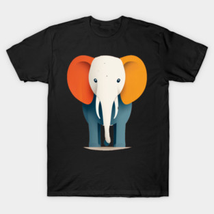 Minimilist Elephant in Shapes T-Shirt