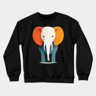 Minimilist Elephant in Shapes Crewneck Sweatshirt
