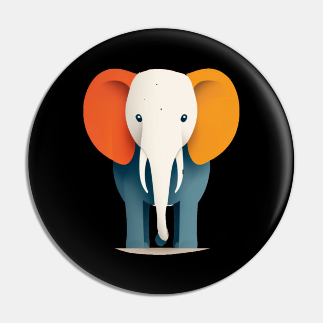 Minimilist Elephant in Shapes Pin by BirdsnStuff