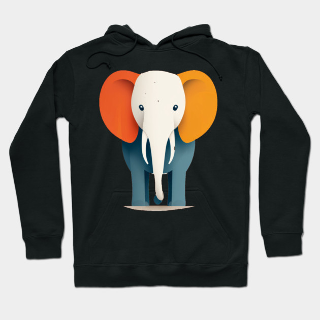 Minimilist Elephant in Shapes Hoodie by BirdsnStuff