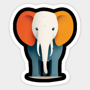 Minimilist Elephant in Shapes Magnet