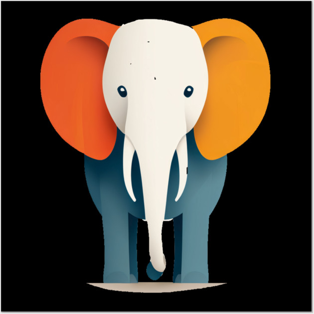 Minimilist Elephant in Shapes Wall Art by BirdsnStuff