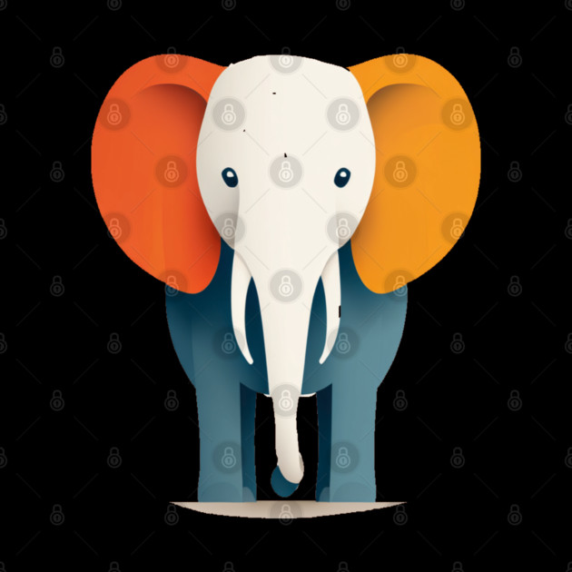 Minimilist Elephant in Shapes by BirdsnStuff