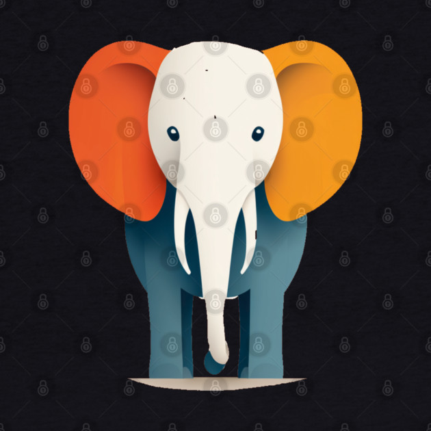 Minimilist Elephant in Shapes by BirdsnStuff