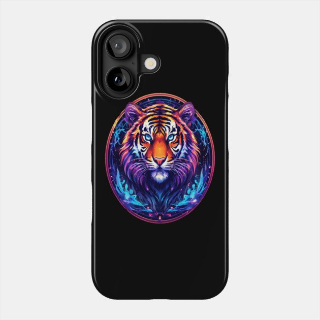 A Majestic Tiger in Logo Style Phone Case by BirdsnStuff