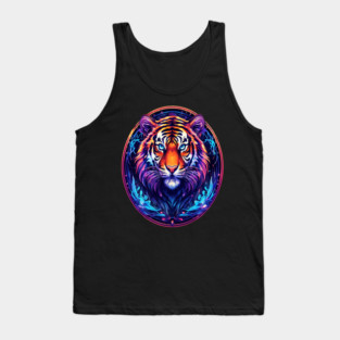 A Majestic Tiger in Logo Style Tank Top