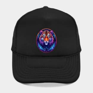 A Majestic Tiger in Logo Style Hat