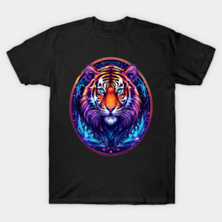 A Majestic Tiger in Logo Style T-Shirt