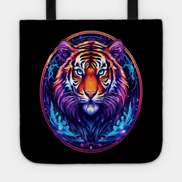 A Majestic Tiger in Logo Style Tote by BirdsnStuff