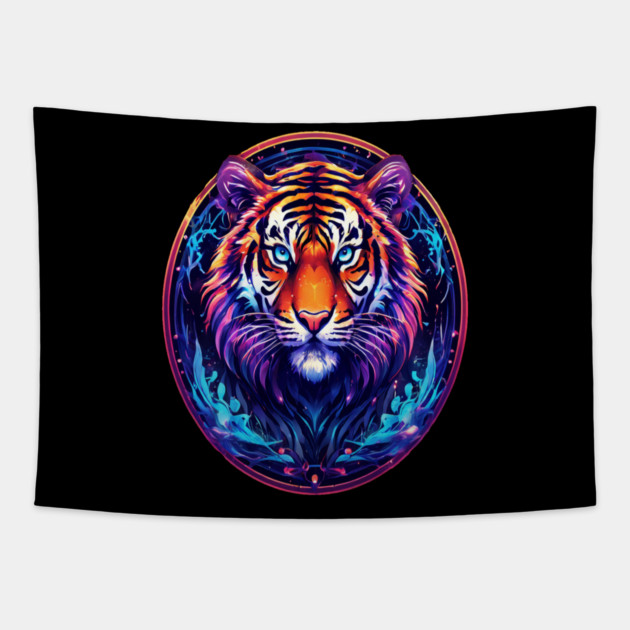 A Majestic Tiger in Logo Style Tapestry by BirdsnStuff