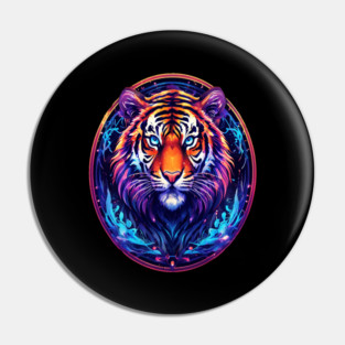 A Majestic Tiger in Logo Style Pin