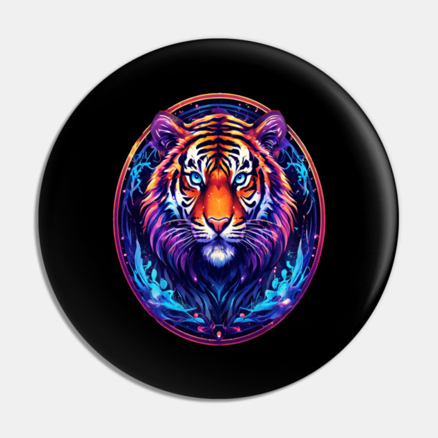 A Majestic Tiger in Logo Style Pin by BirdsnStuff