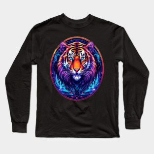 A Majestic Tiger in Logo Style Long Sleeve T-Shirt