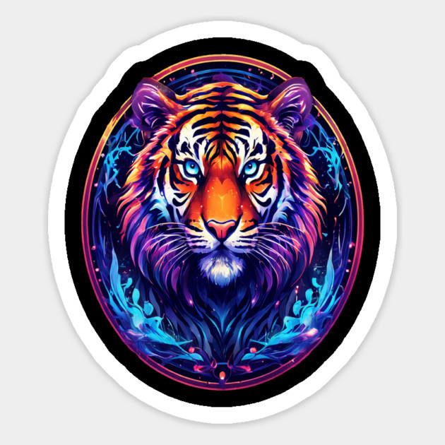 A Majestic Tiger in Logo Style Magnet by BirdsnStuff