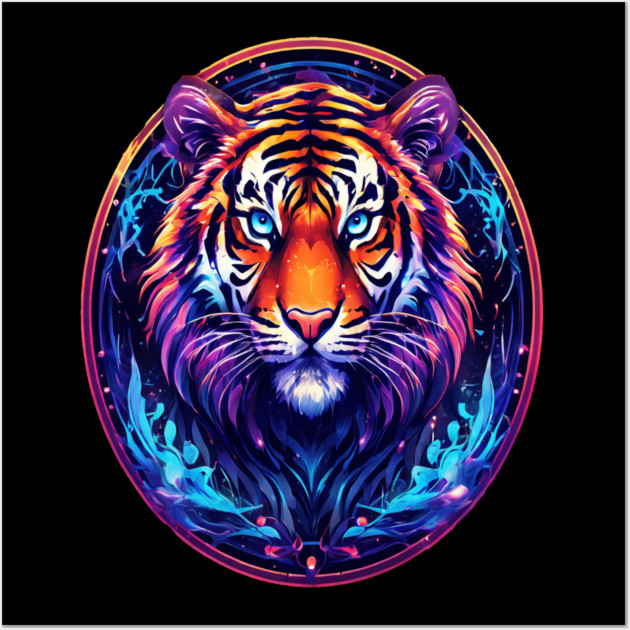 A Majestic Tiger in Logo Style Wall Art by BirdsnStuff