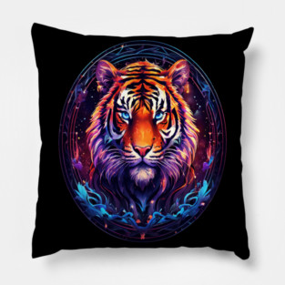 A Majestic Tiger in Logo Style Pillow