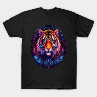 A Majestic Tiger in Logo Style T-Shirt
