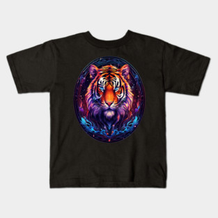 A Majestic Tiger in Logo Style Kids T-Shirt