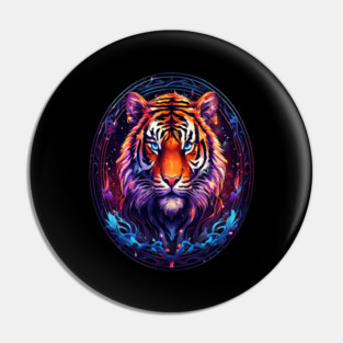 A Majestic Tiger in Logo Style Pin