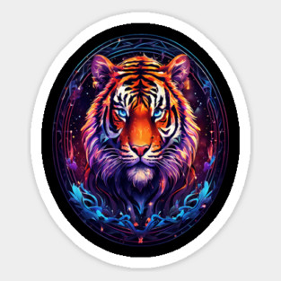 A Majestic Tiger in Logo Style Sticker