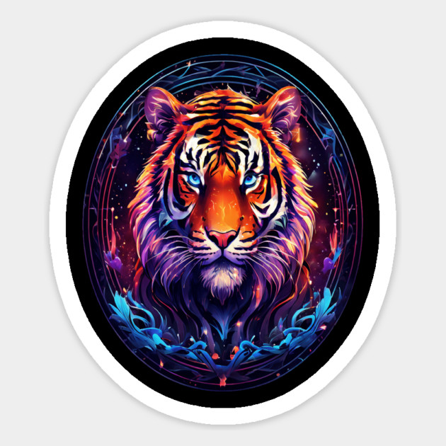A Majestic Tiger in Logo Style Magnet by BirdsnStuff